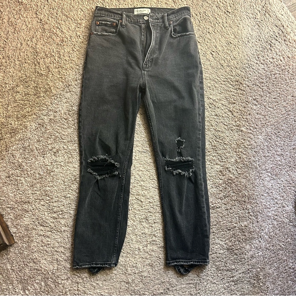 Abercrombie & Fitch Black Distressed Denim